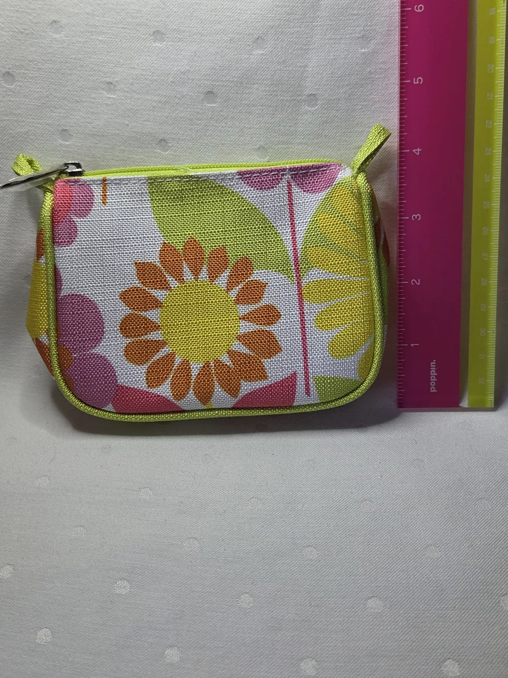 Clinique Floral Cosmetic Pouch in Lime Green, Pink & Orange